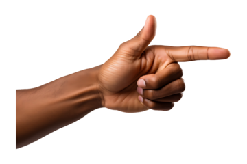 Hand pointing isolated on transparent background
