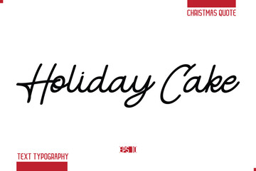 Merry Christmas Text Quote Lettering Holiday Cake