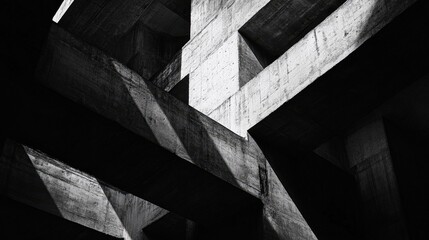Abstract Architectural Design with Concrete Shapes and Shadows