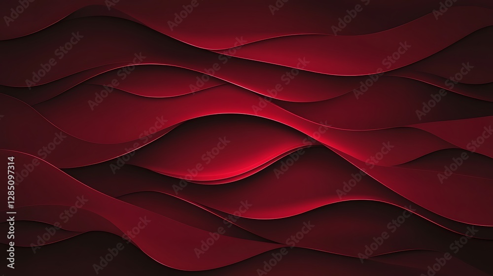 Fototapete Abstract red waves with layered textures creating a dramatic background effect.