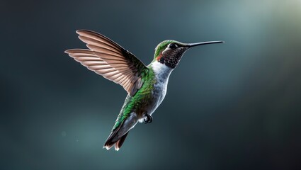 Hummingbird in flight, winged creature, lovely bird