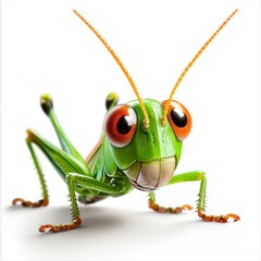 Vibrant green grasshopper close-up photography studio setting macro view nature concept exploration
