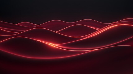 Abstract red waves with glowing lines against a dark background create a dynamic, modern visual.