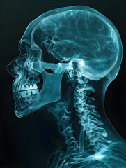 an X-ray picture of an adult man's head