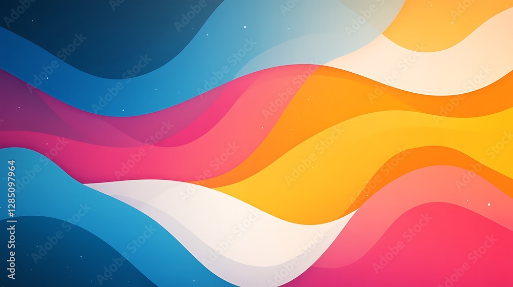 Fototapete Colorful wavy patterns create a vibrant, abstract background with smooth gradients.