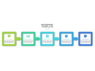 Infographic template. Concept with 5 options or steps and marketing icons. Vector illustration.