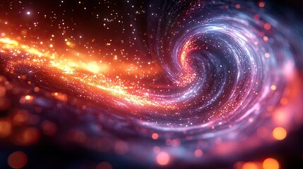 Obraz premium Celestial swirl of brilliant colors and sparkling cosmic particles