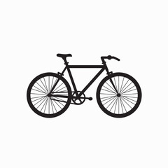 Isolated Silhouette of a Mountain Bike