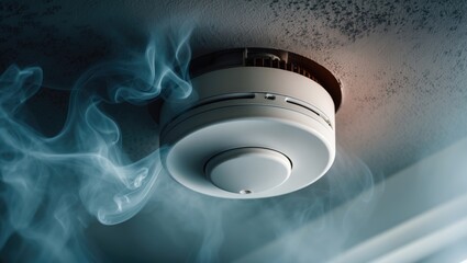 Ceiling-mounted smoke detector for fire alarms triggered by smoke as a safety alert