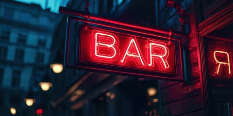 Neon sign that says Bar