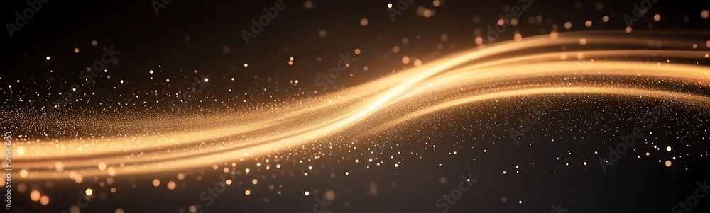 Fototapete golden light swirls against a dark background, creating a magical and dynamic atmosphere with sparkl