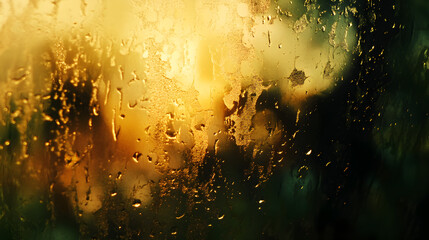 Obraz premium droplets on glass creating a dreamy, ethereal texture with soft light reflections 