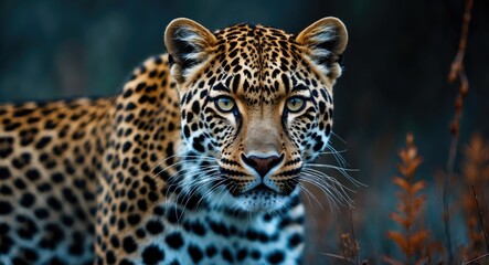 Fototapeta premium leopard gazing directly at the camera