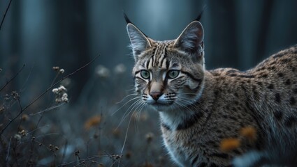 Naklejka premium Wild European cat (Felis silvestris silvestris). Wildlife species.