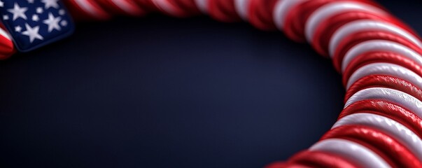 Patriotic Wreath with American Flag Motif Design for Independence Day Celebration