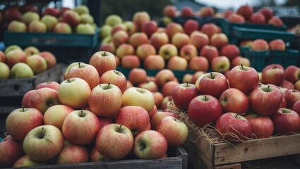 Fresh Ambrosia apples displayed at a local farmers market