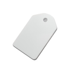Blank White Tag Isolated on Grid Background Mockup 3D Render High Resolution