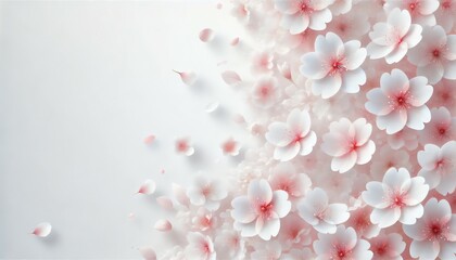 Fototapeta premium 白を基調とした桜の幻想的背景 | 優雅な春のデザイン