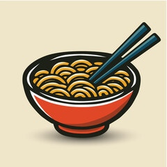 A Bowl of Noodles with Chopsticks