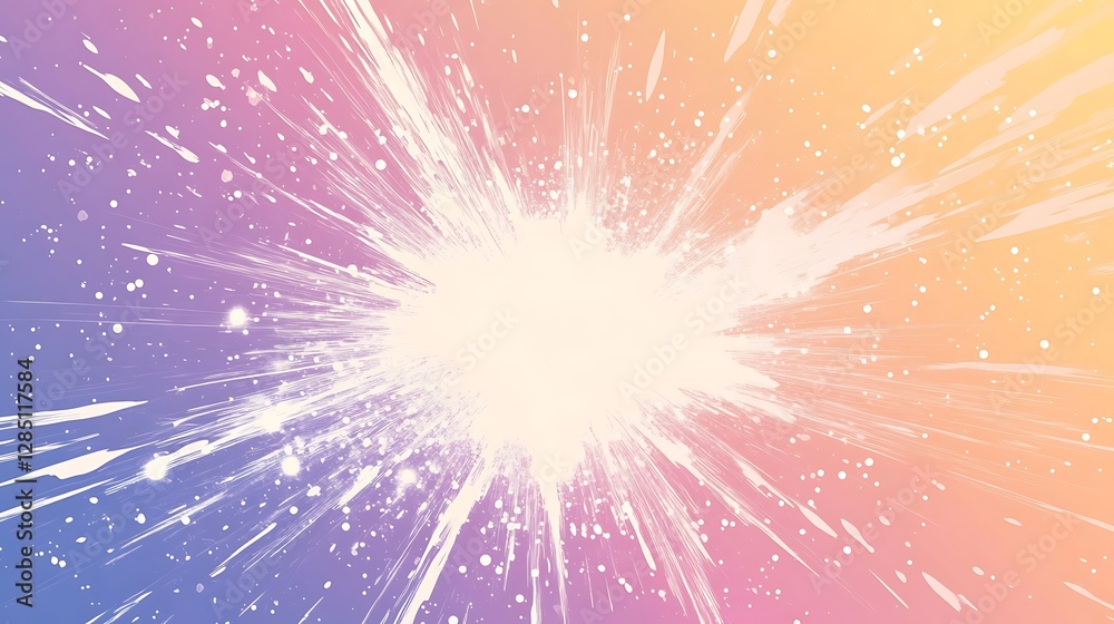 Fototapete vibrant explosion of light and color with a pastel gradient backdrop.