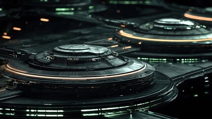 Futuristic Spaceship Dock: A Sci-Fi Digital Art