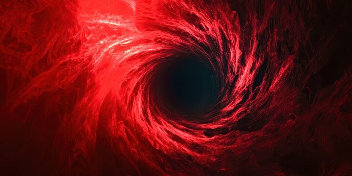 Red swirl with a black hole in the middle