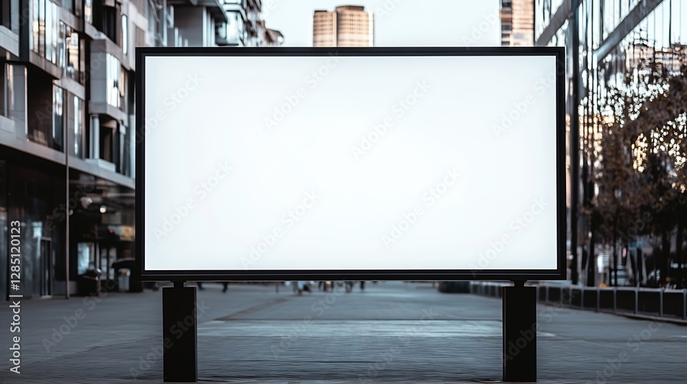 Poster empty billboard in a modern urban setting showcasing a blank canvas ready for advertising or creativ