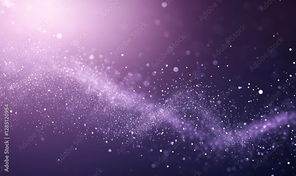 Leinwandbilder abstract purple background with shimmering particles and soft light creating a cosmic feel.