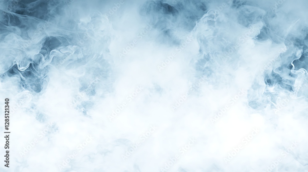 Poster Dense white smoke fills the image, creating a mysterious and atmospheric backdrop.