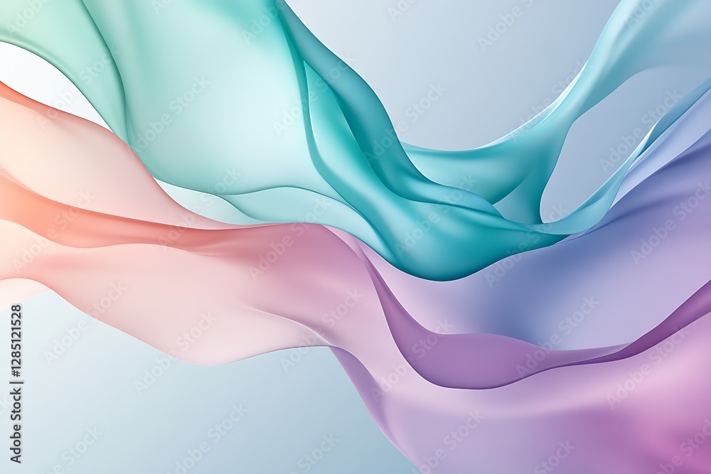 Leinwandbilder graceful flowing fabric in pastel colors creating a sense of elegance and serenity in design composi