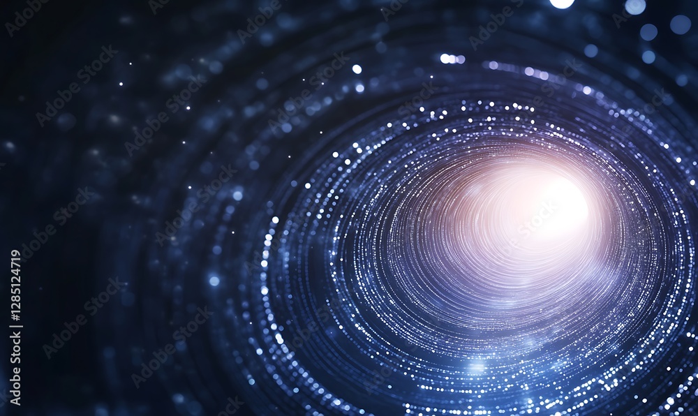 Aufkleber abstract cosmic swirl with bright light, depicting a sense of motion and depth in space.