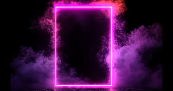 A glowing purple and red box with smoke coming out of it. The box is open, and the smoke is billowing out of it, creating a dramatic and mysterious atmosphere