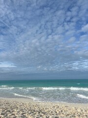 tropical beach with blue sky