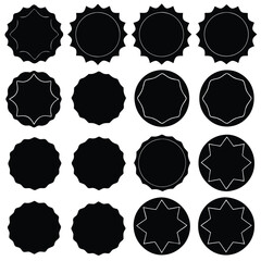 set of black and white geometric shapes