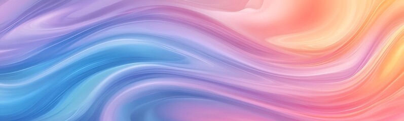Colorful abstract waves blend soft hues of pink, blue, and purple in a flowing design.