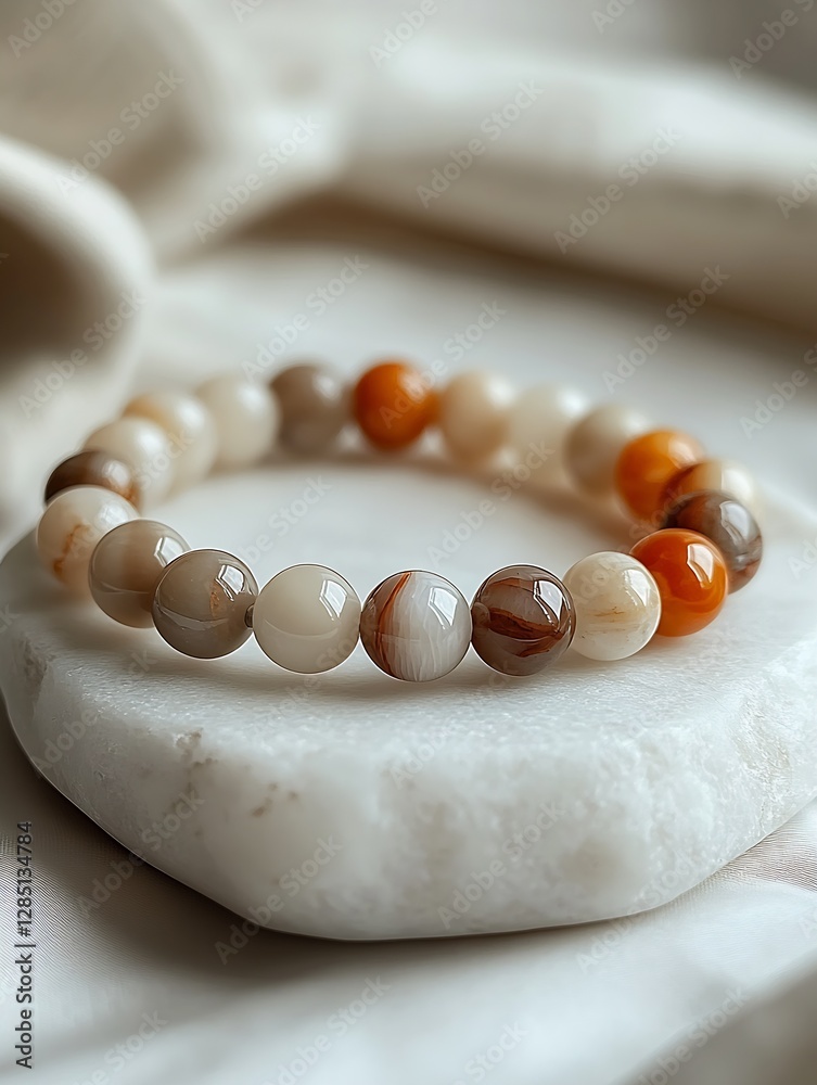 Poster charming natural stone bracelet in elegant colors ideal for personal expression and fashion statemen