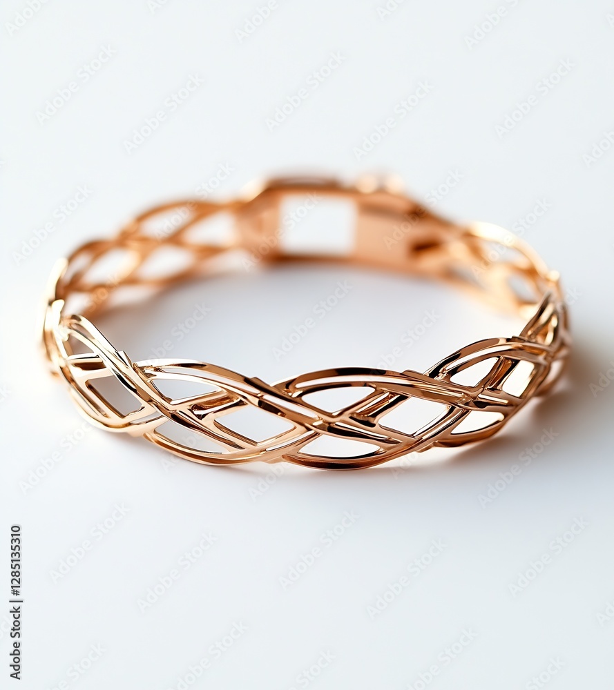 Poster stylish gold bracelet with elegant twisted design perfect for any fashion statement : generative ai