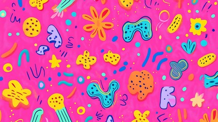 A Playful Pattern with Whimsical Elements
