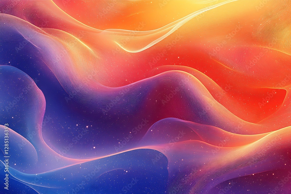Fototapete Dreamy abstract wave patterns in radiant colors conveying a sense of fluidity and artistic expression : Generative AI