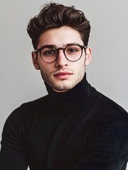 Obraz premium portrait of young businessman , wear eyeglasses.