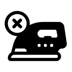 Do Not Iron Glyph Icon. Single icon, glyph vector icon