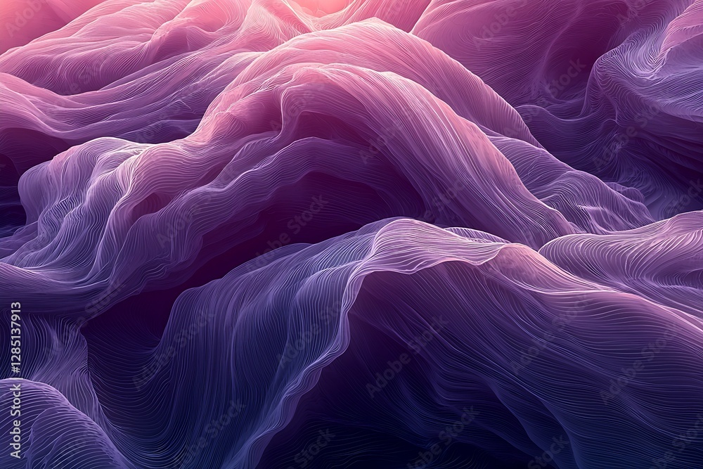 Aufkleber Dreamy Abstract Textured Flowing Waves of Soft Color Creating a Tranquil Background : Generative AI