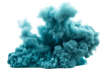 Vibrant Blue Smoke Explosion on a Black Background for Creative Projects