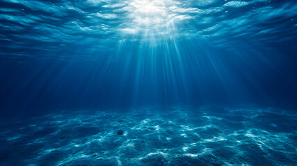 Fototapeta premium with sunlight filtering through the water, casting beautiful blue hues on the ocean floor 
