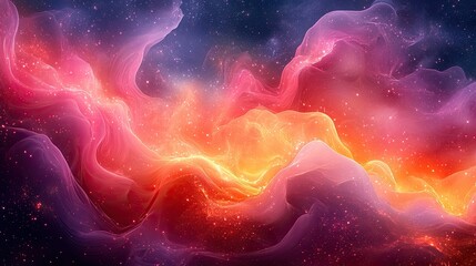 A Beautiful Colorful Nebula Displaying Starry Lights Across the Sky