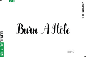 Stylish Cursive Calligraphy Slogan Lettering Idiom Burn A Hole