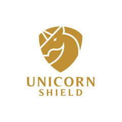Modern Unicorn and shield Logo Design for Brand © Arqua