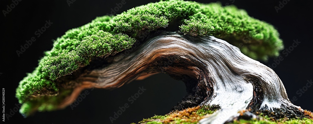 Poster intricately designed bonsai tree with dense green foliage and twisted trunk : generative ai