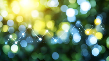 Analyzing data trends through abstract visualization digital space graphic design bright environment aesthetic perspective