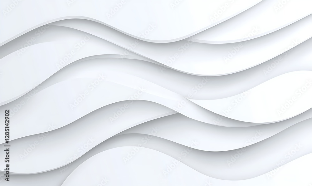 Aufkleber Abstract white waves create a smooth, fluid texture, ideal for modern design concepts.